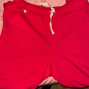 Figs Mens joggers. medium/short. Red.